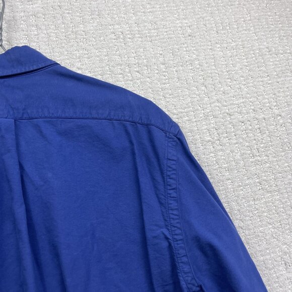 Vintage Ralph Lauren *Blue* w/ Logo Yellow Shirt Slim Fit Mens XL Button Down - Picture 16 of 16